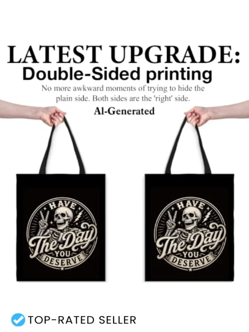 Halloween Canvas Tote Bag Reusable Grocery Shopping Work Travel
